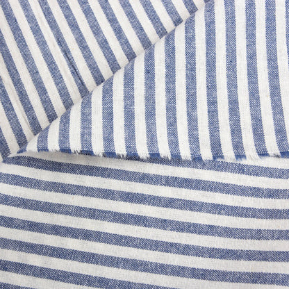 Washed Stripe Woven Cotton Fabric, Fine Stripes for Shirts & Crafts