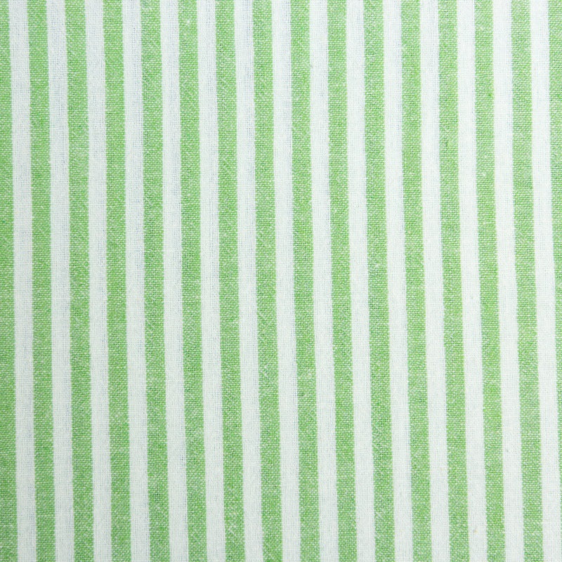 Washed Stripe Woven Cotton Fabric, Fine Stripes for Shirts & Crafts - Apple Green 10