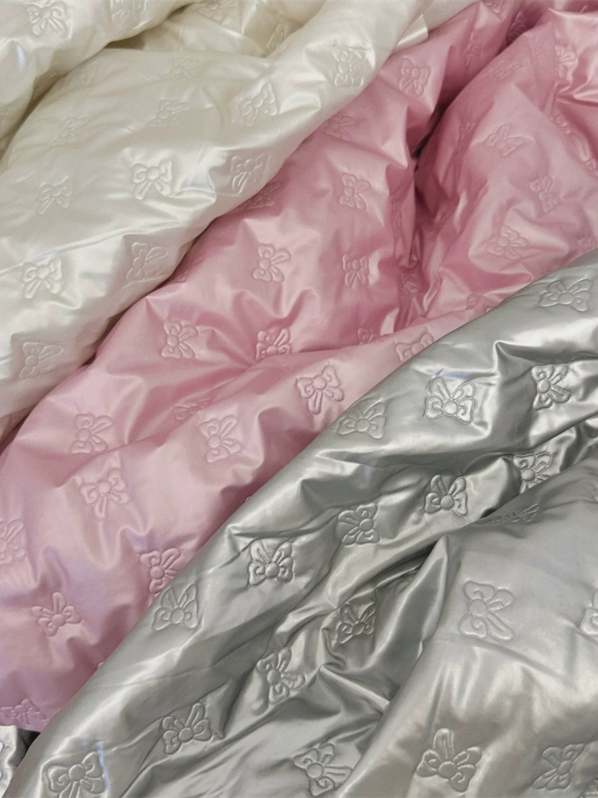Quilted PU Leather Bow Fabric, for Bags & Vests