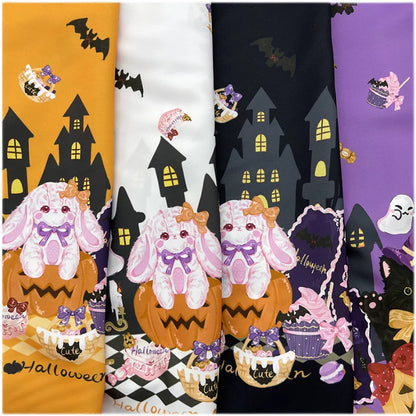 Halloween Lolita Print Fabric, Stretch Polyester for DIY Kids Costumes