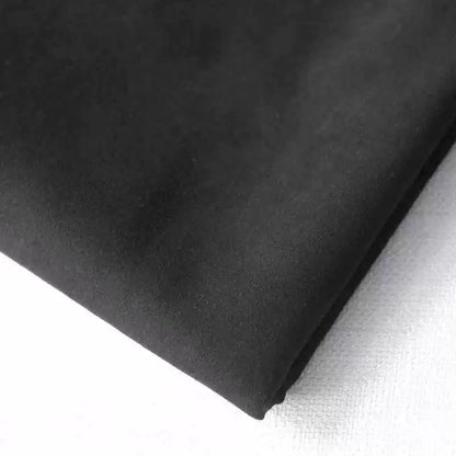 Lightweight Suede Fabric, Soft Brushed Polyester for Bags & Apparel - Black