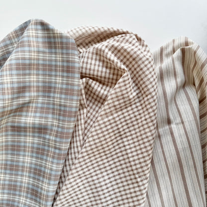 Cotton Shirting Fabric, Retro Stripe & Polka, for Shirts, Skirts & Hair Scrunchies