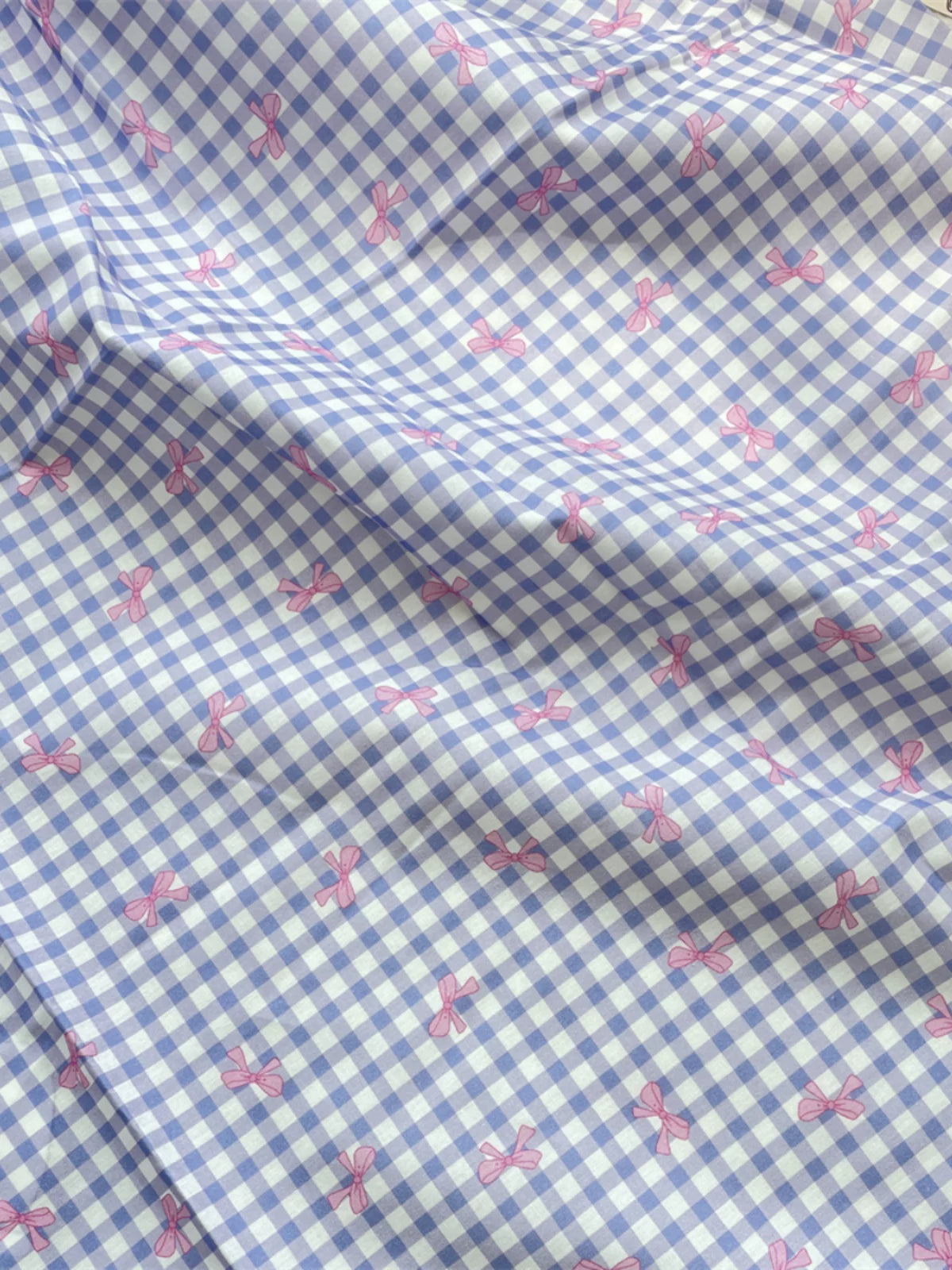 Cotton Gingham Bow Fabric, for Dresses & Sleepwear