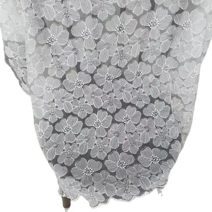 French Court Polyester Lace Fabric, 80 g/m², 125 cm Wide, for Dresses, Table & Piano Cover
