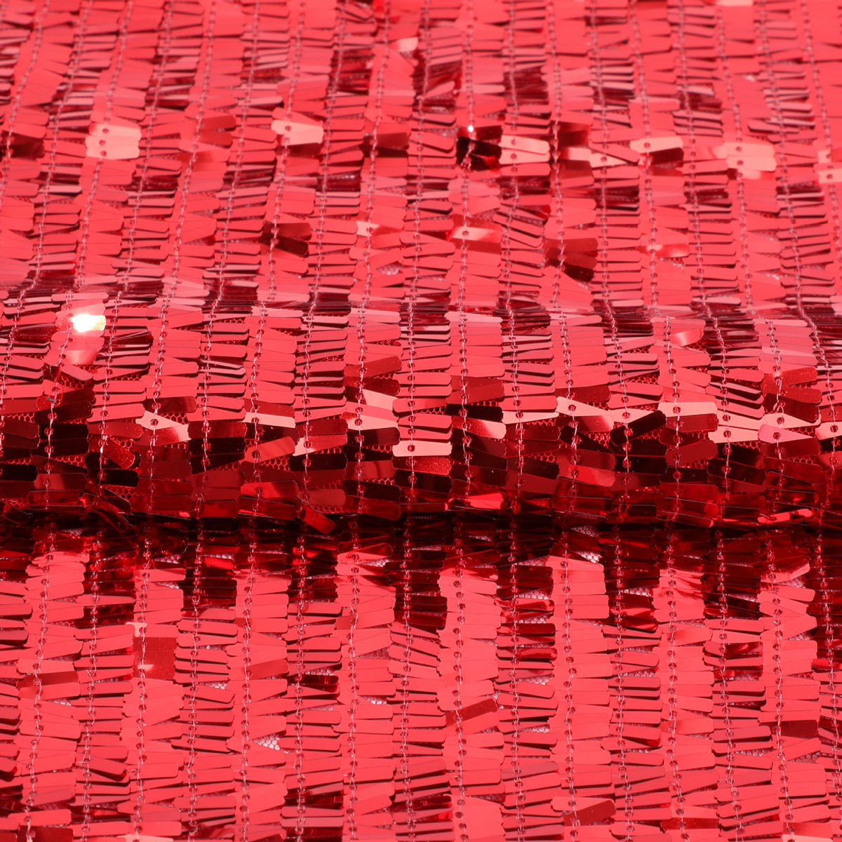 Sequin Embroidery Fabric By The Yard | 15 Colors, 49" Wide for Christmas Craft & Accessories - True Red