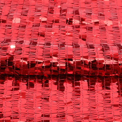 Sequin Embroidery Fabric By The Yard | 15 Colors, 49" Wide for Christmas Craft & Accessories - True Red