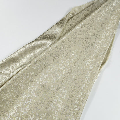 All-Over Dragon Satin Fabric By The Yard | 17 Colors, 47" Wide for Hanfu & Home Decor - Beige