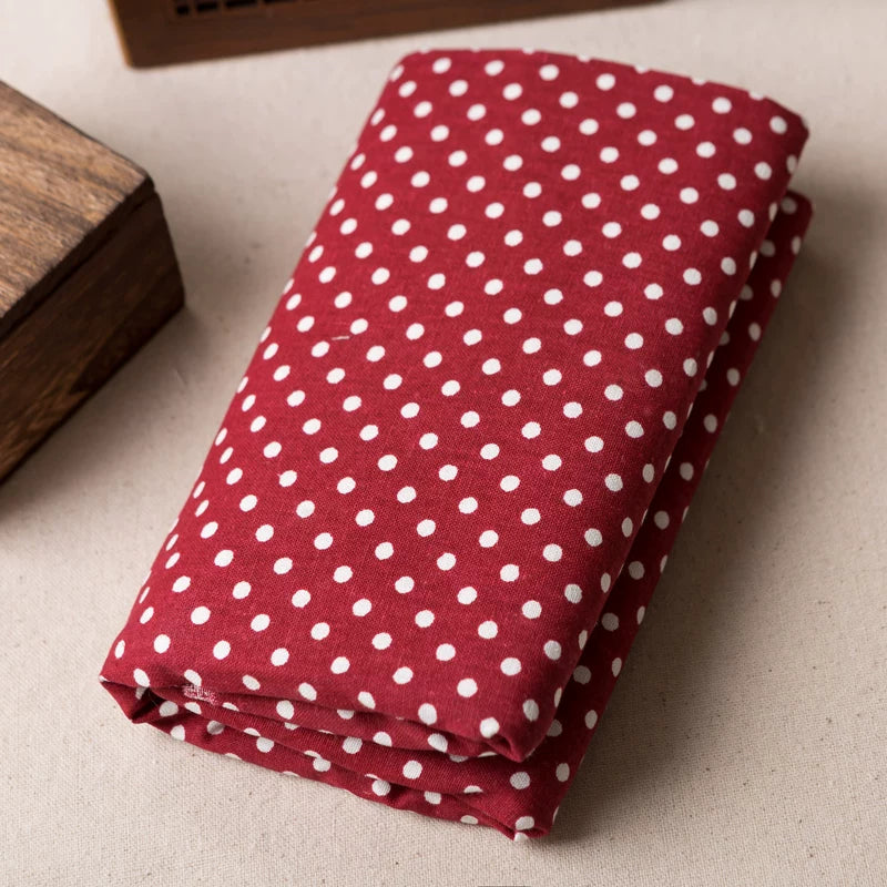 Japanese-Korean Style Cotton Gingham & Dot Fabric, Soft Cloth for Apparel & Decor