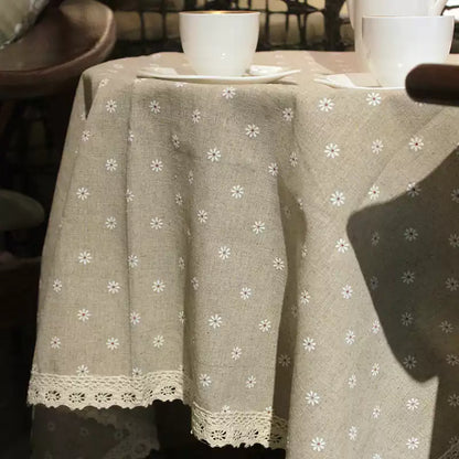 Heavy Cotton Linen Daisy Fabric, for Curtains & Upholstery