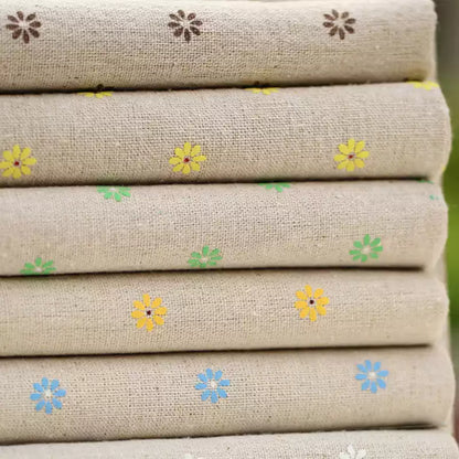 Heavy Cotton Linen Daisy Fabric, for Curtains & Upholstery