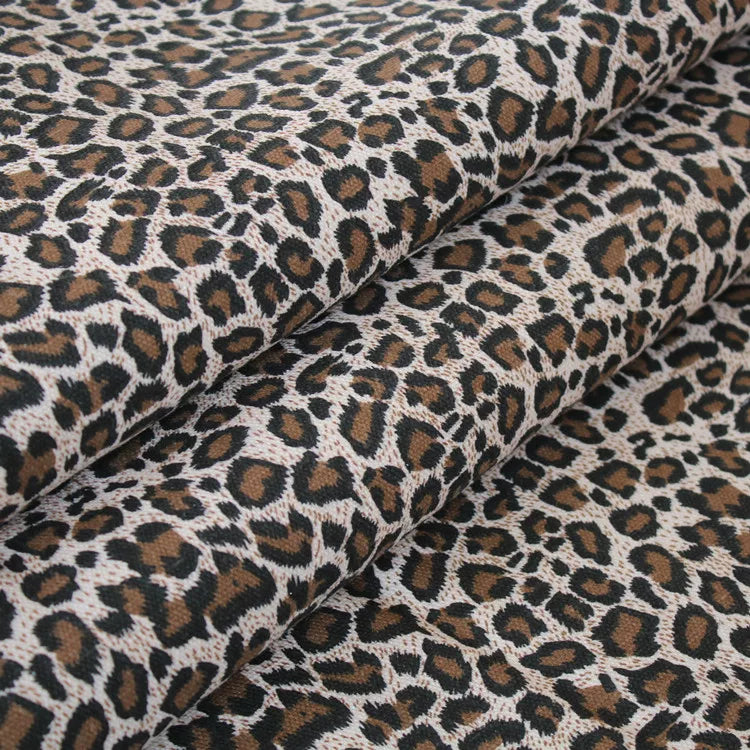 Cotton Linen Rustic Sofa Fabric, for Sofa Covers & Cushions - Leopard