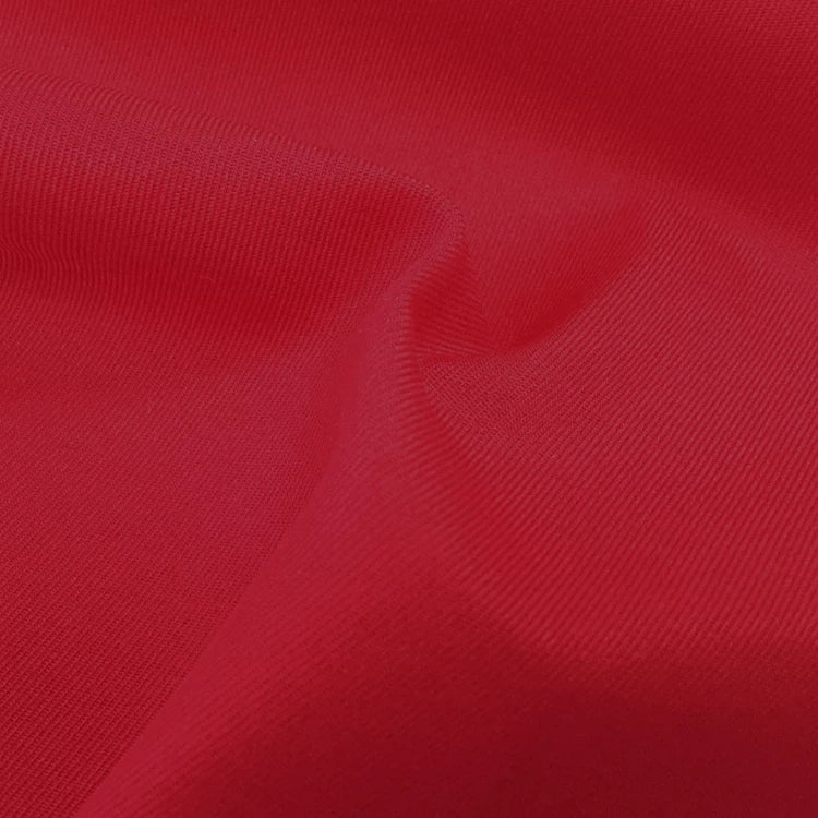 Uniform Fabric, Wool-Like Polyester for Workwear & Apparel - Red
