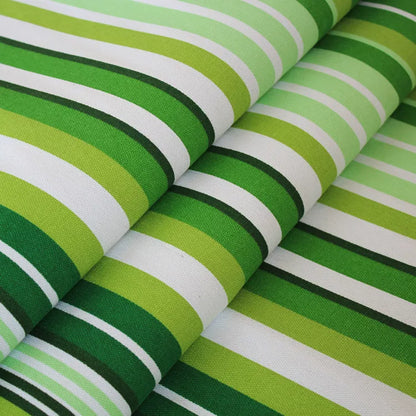 Cotton Linen Rustic Sofa Fabric, for Sofa Covers & Cushions - Apple Green Stripe