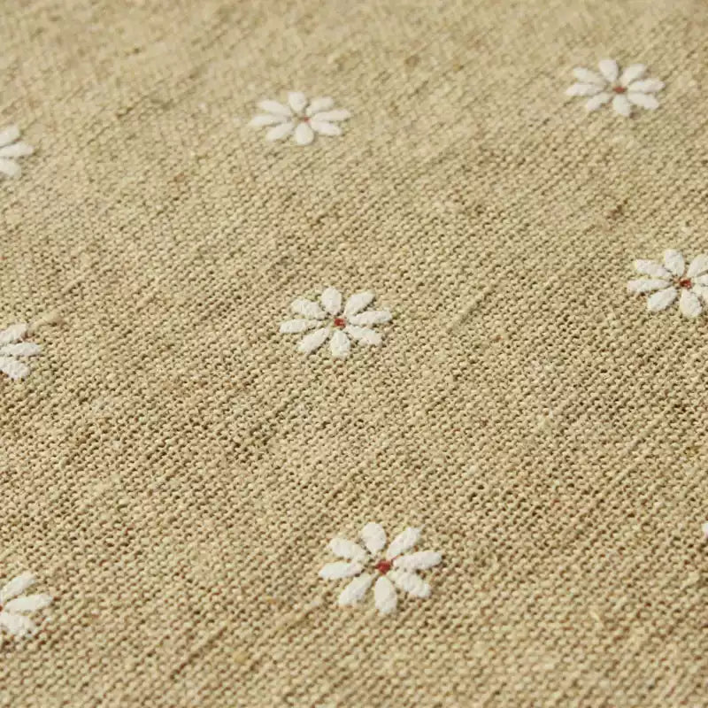 Heavy Cotton Linen Daisy Fabric, for Curtains & Upholstery