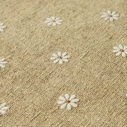Heavy Cotton Linen Daisy Fabric, for Curtains & Upholstery