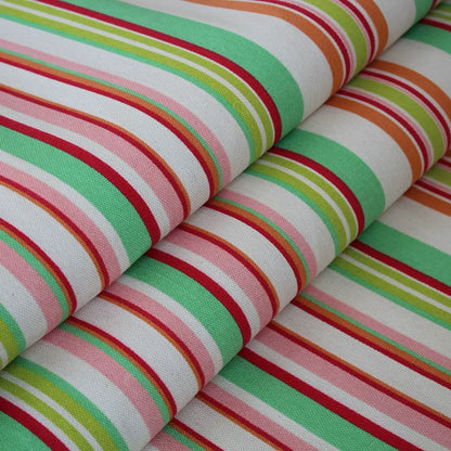 Cotton Linen Rustic Sofa Fabric, for Sofa Covers & Cushions - Sakura Stripe