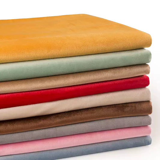 Velvet Fabric, Golden Velour Solid, for Cushions, Curtains & Costumes