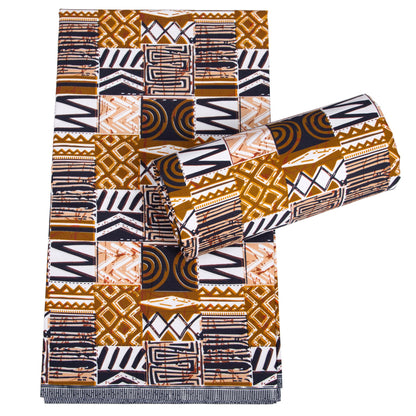 African Wax Print Fabric, Geometric Motif Polyester (FP6640) - FP6640