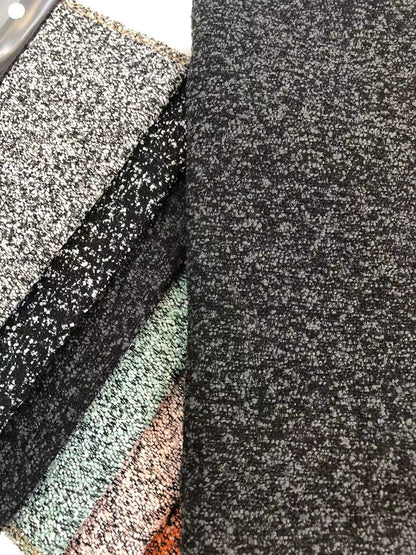 Boucle Loop-Yarn Polyester Fabric, Textured Solid Cloth for Upholstery & DIY - Charcoal Grey