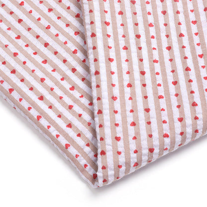 Bubble Stripe Polyester Fabric, Heart Print for Costumes & Crafts