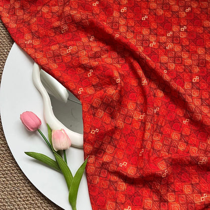 Canvas Fabric, Printed, for Bags & Home Decor, 59 in Wide - Red