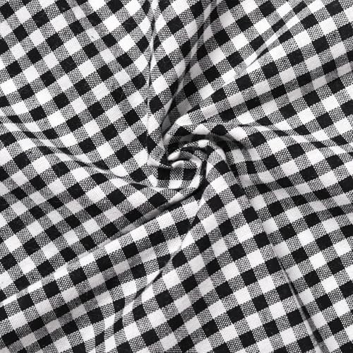 Check Fabric, Check, for Shirts & Curtains, 57 in Wide - Black