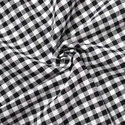 Check Fabric, Check, for Shirts & Curtains, 57 in Wide - Black