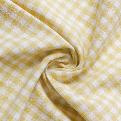 Check Fabric, Check, for Shirts & Curtains, 57 in Wide - Yellow