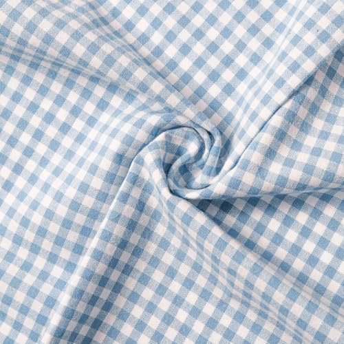 Check Fabric, Check, for Shirts & Curtains, 57 in Wide - Baby Blue