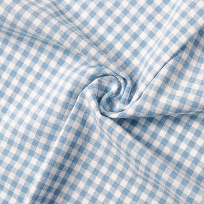 Check Fabric, Check, for Shirts & Curtains, 57 in Wide - Baby Blue
