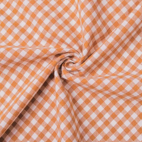 Check Fabric, Check, for Shirts & Curtains, 57 in Wide - Orange