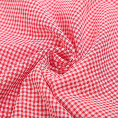 Check Fabric, Check, for Shirts & Curtains, 57 in Wide - Bright Red