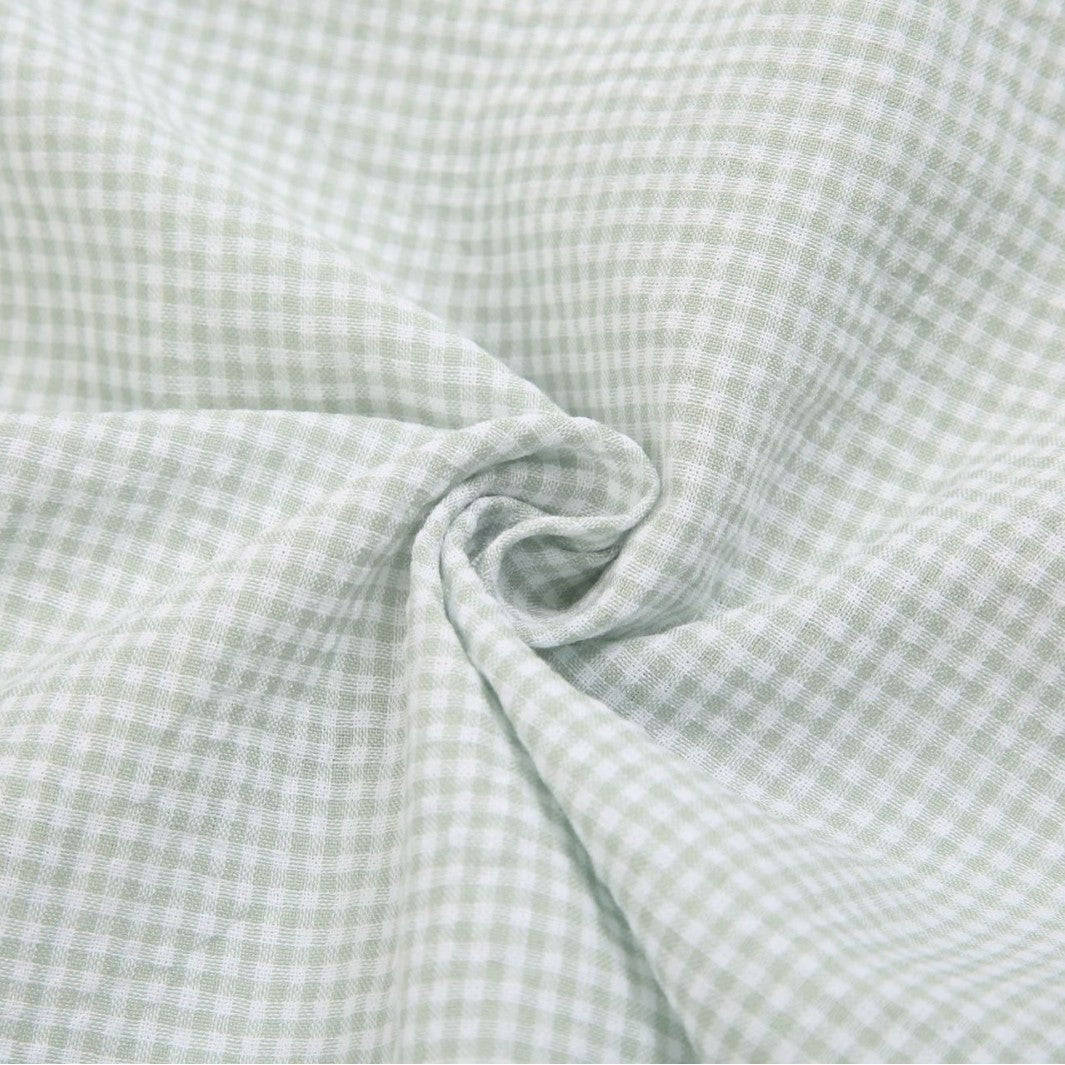 Check Fabric, Check, for Shirts & Curtains, 57 in Wide - Light Green