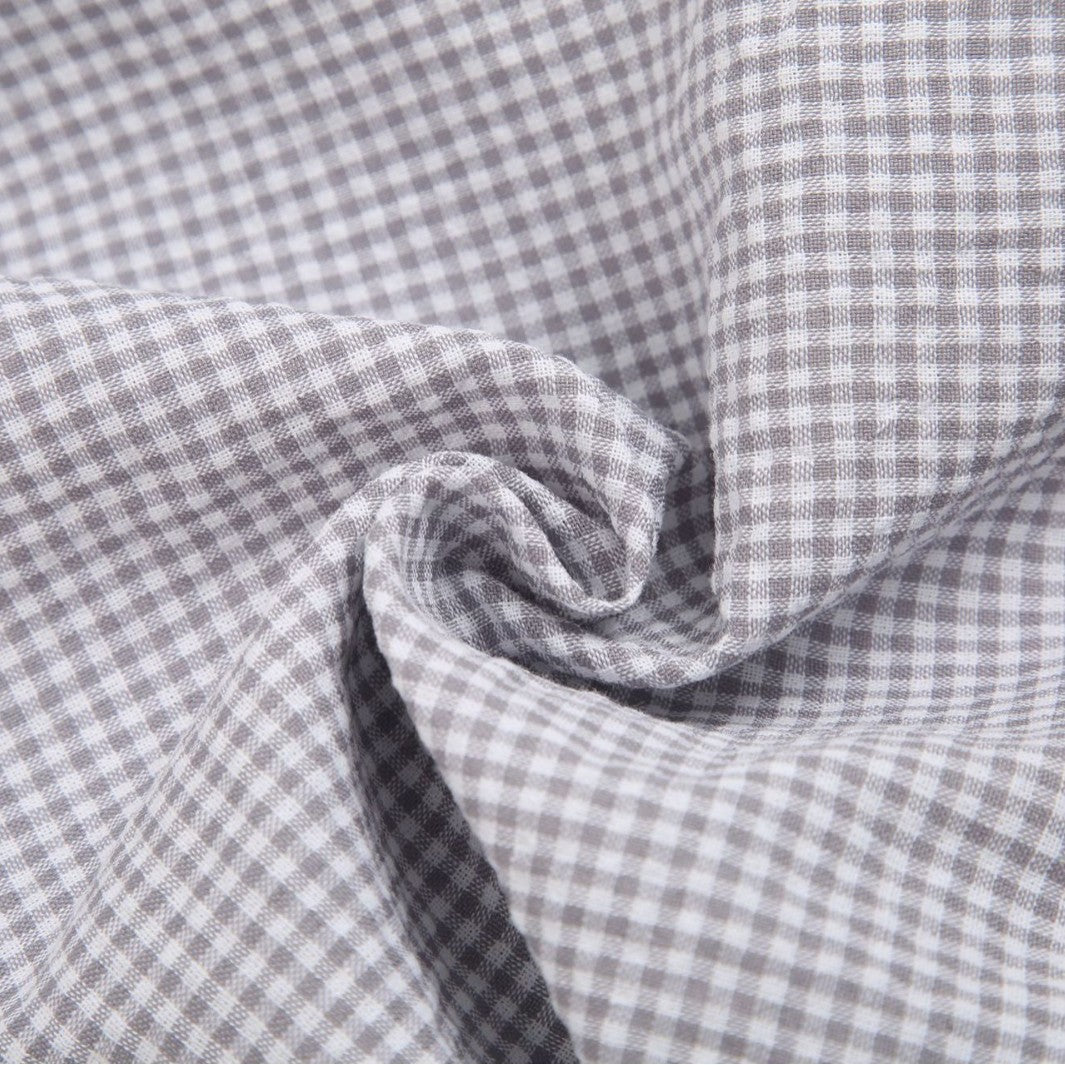Check Fabric, Check, for Shirts & Curtains, 57 in Wide - Grey