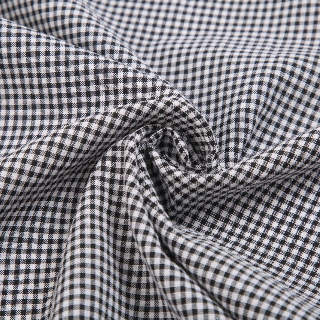 Check Fabric, Check, for Shirts & Curtains, 57 in Wide - Black