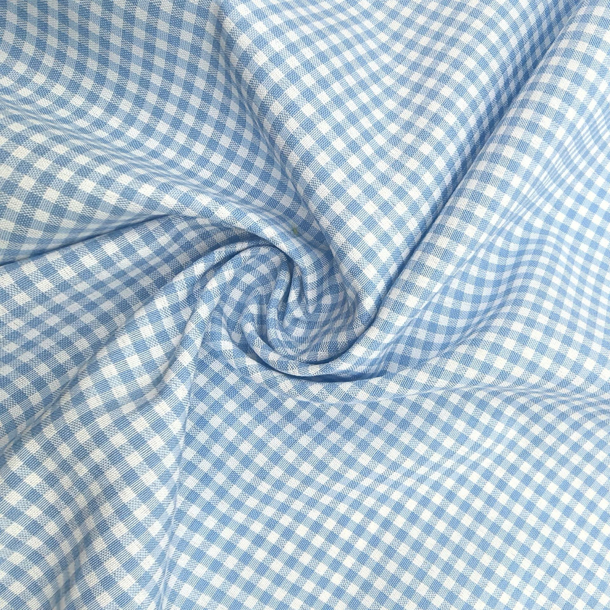 Check Fabric, Check, for Shirts & Curtains, 58 in Wide - Sky Blue