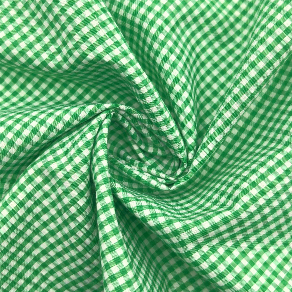 Check Fabric, Check, for Shirts & Curtains, 58 in Wide - Grass Green
