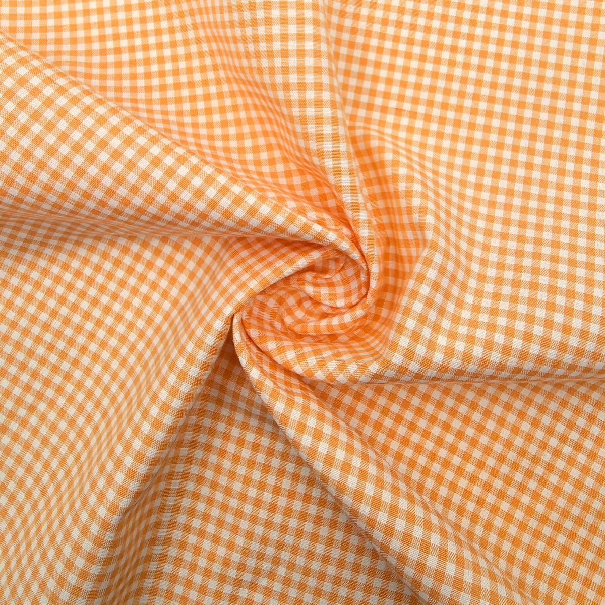 Check Fabric, Check, for Shirts & Curtains, 58 in Wide - Tangerine