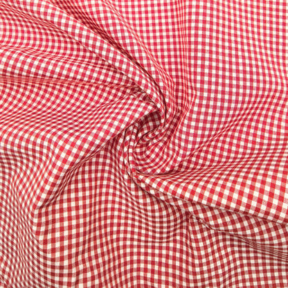 Check Fabric, Check, for Shirts & Curtains, 58 in Wide - Hawthorn Red