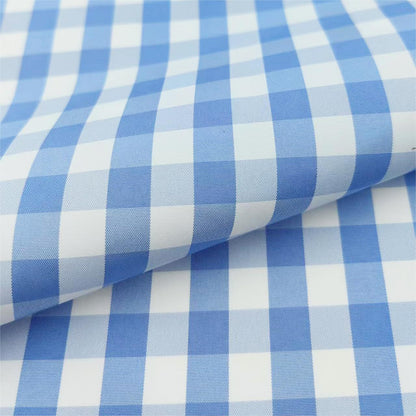Check Fabric, Check, for Shirts & Curtains, 59 in Wide - Dawn Blue