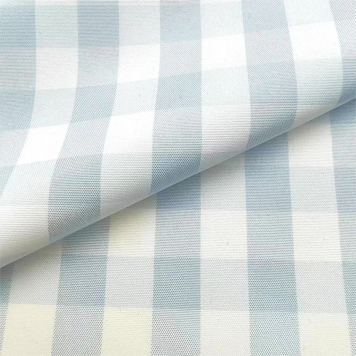 Check Fabric, Check, for Shirts & Curtains, 59 in Wide - Frost Blue