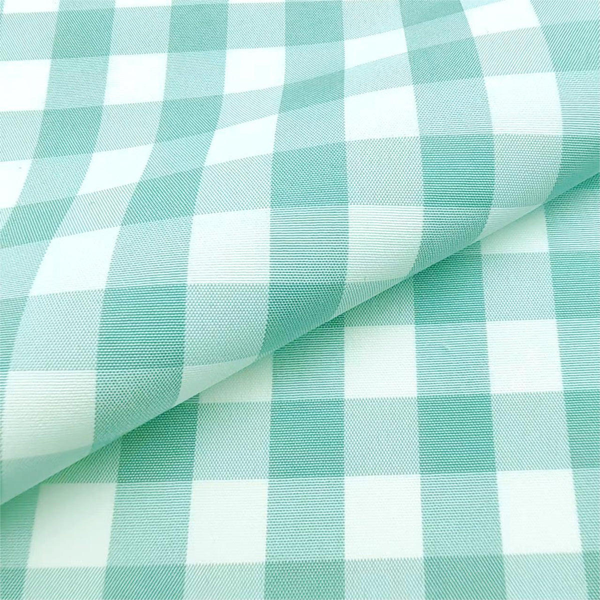 Check Fabric, Check, for Shirts & Curtains, 59 in Wide - Turquoise Green