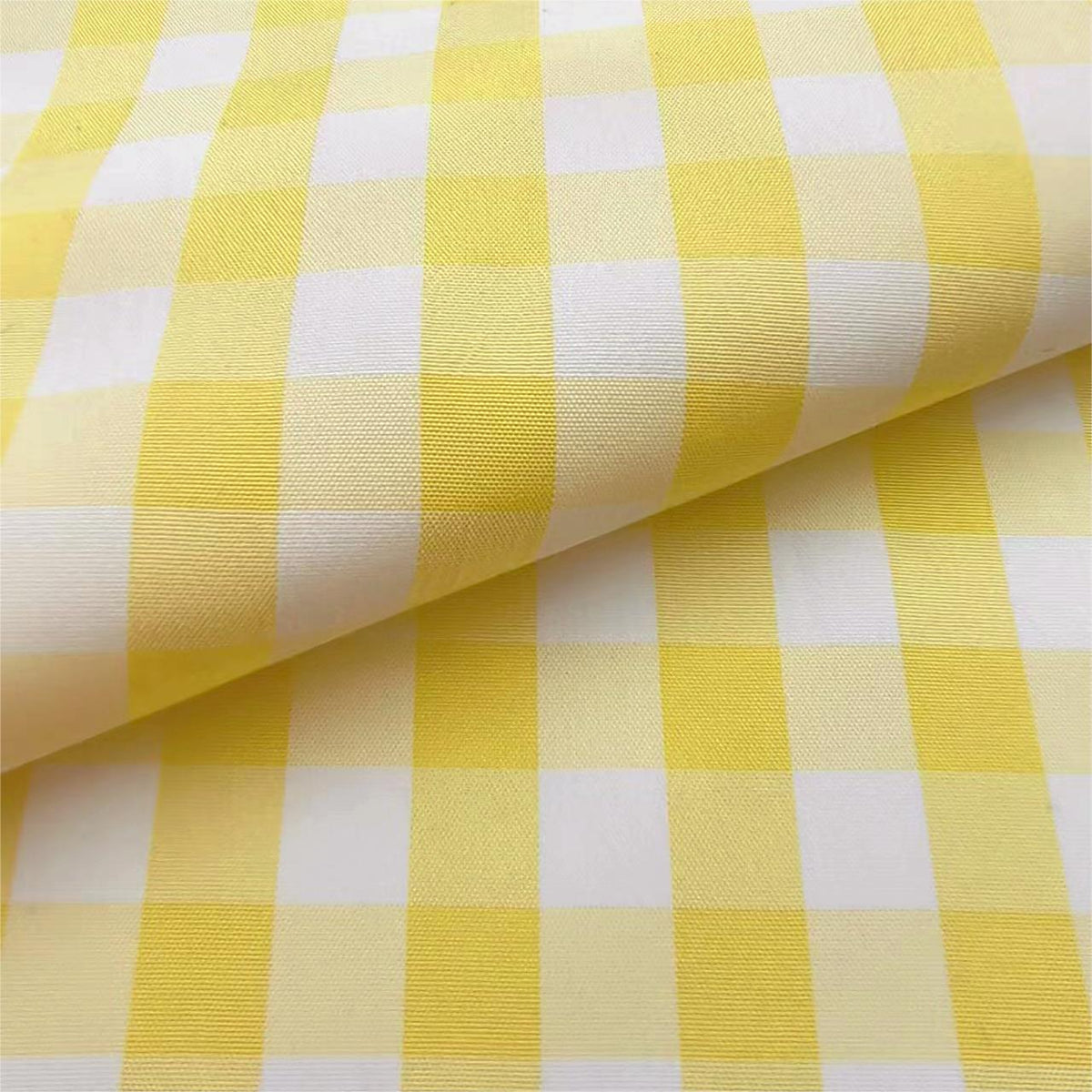 Check Fabric, Check, for Shirts & Curtains, 59 in Wide - Lemon Yellow