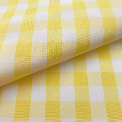 Check Fabric, Check, for Shirts & Curtains, 59 in Wide - Lemon Yellow