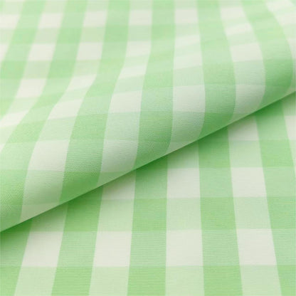 Check Fabric, Check, for Shirts & Curtains, 59 in Wide - Cream Green