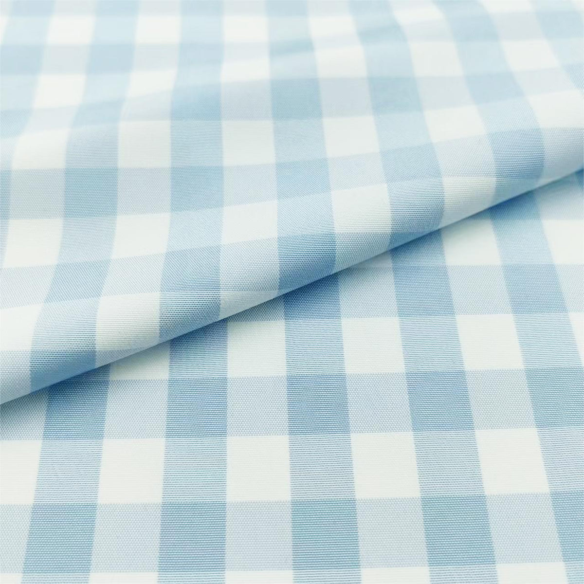 Check Fabric, Check, for Shirts & Curtains, 59 in Wide - Sky Blue