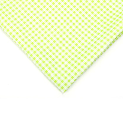 Check Polyester Fabric - Bags & Craft by the Yard - Fluorescent Green