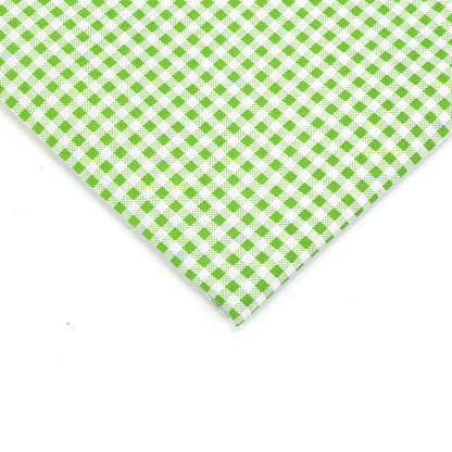Check Polyester Fabric - Bags & Craft by the Yard - Grass Green