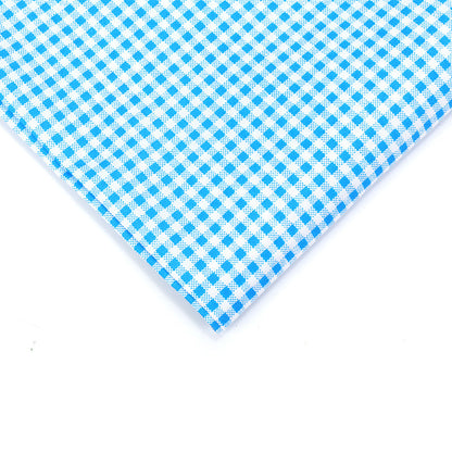 Check Polyester Fabric - Bags & Craft by the Yard - Blue