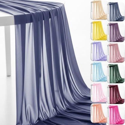 Chiffon Fabric, Printed, for Dresses & Overlays, 59 in Wide - Dusty Blue